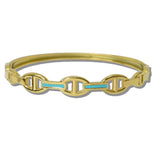 Stainless Steel Designer Link Hinge Bangle Bracelet