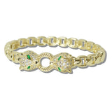 14K Gold Plated CZ Panther Link Designer Inspired Bracelet