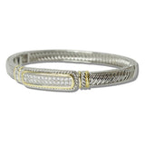 14K Gold Plated Pave CZ Cable Designer Inspired Bracelet - view 2