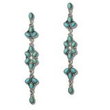 Western Turquoise Tiered Cluster Drop Earrings - view 2