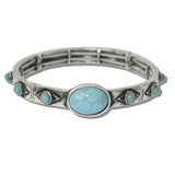 Western Turquoise Aztec Motif Stretch Bracelet - view 2