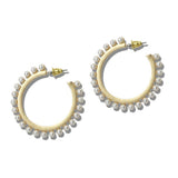 Matte Scalloped Pearl Hoop Earrings