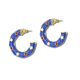 USA Star Patriotic Enamel Hoop Earrings