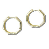 Pave CZ Rectangular Huggie Hoop Earrings - view 5