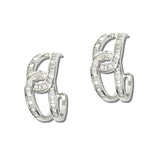 Baguette Cubic Zirconia Interlocking Hoop Earrings - view 2