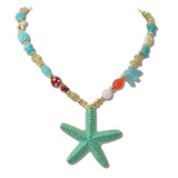 Starfish Coastal Beaded Pendant Necklace - view 2