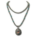 Western Teardrop Turquoise Stone Pendant Necklace