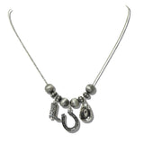 Western Horseshoe Cowboy Boot and Cowboy HAT Charm Necklace