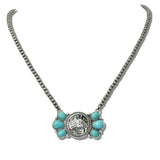 Western Horse Medallion Beaded Necklace