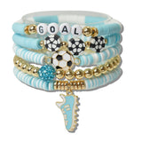 World CUP Soccer FAN Nation Multi Layered Beaded Stretch Bracelet - view 2