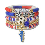 World CUP Soccer FAN Nation Multi Layered Beaded Stretch Bracelet - view 3
