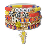 World CUP Soccer FAN Nation Multi Layered Beaded Stretch Bracelet - view 4