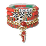 World CUP Soccer FAN Nation Multi Layered Beaded Stretch Bracelet - view 5