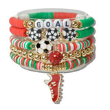 World CUP Soccer FAN Nation Multi Layered Beaded Stretch Bracelet - view 6