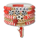 World CUP Soccer FAN Nation Multi Layered Beaded Stretch Bracelet - view 7