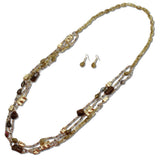 Multi Strand Mixed Beaded Long Necklace - view 2