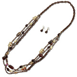 Multi Strand Mixed Beaded Long Necklace - view 4
