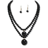 Double Strand Pearl Bead Statement Necklace - view 4