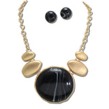 Marbled Stone Pebble Statement Necklace - view 2