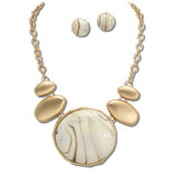 Marbled Stone Pebble Statement Necklace - view 3