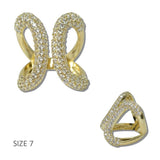 14K Gold Plated CZ Pave Sculpted Butterfly Designer Inspired Ring