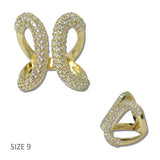 14K Gold Plated CZ Pave Sculpted Butterfly Designer Inspired Ring - view 3
