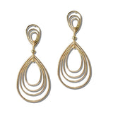 Multi Layer Concentric Teardrop Drop Earrings
