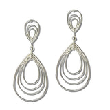 Multi Layer Concentric Teardrop Drop Earrings - view 2