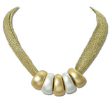 Matte Beads Mesh Statement Necklace