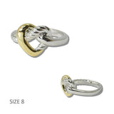 14K Gold Plated Knotted Rope Heart Designer Inspired Ring - view 2