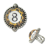 Western Number 8 Leopard Ball Cuff Ring