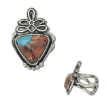 Western Triangular Turquoise Stone Cuff Ring
