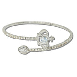 Crown Pave Crystal Stretch Cuff Bracelet