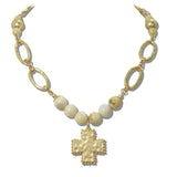 Cross Charm Beaded Statement Necklace - view 2