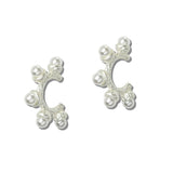 Textured Pearl Branch Hoop Earrings - view 5