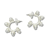 Textured Pearl Branch Hoop Earrings - view 2