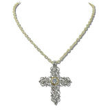 14K Gold Plated Filigree Cross Pendant Designer Inspired Necklace