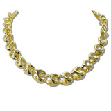 14K Gold Plated Sculptural Twisted Magnetic Designer Inspired Necklace