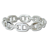 14K Gold Plated Pave CZ Mariner Link Designer Inspired Bracelet
