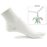 Enamel Ocean Wave SEA Turtle Anklet