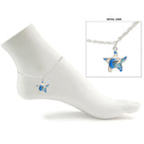Enamle Ocean Wave Starfish Anklet