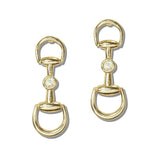 Western Turquoise and AB Crystal Accent Horsebit Earring - view 3