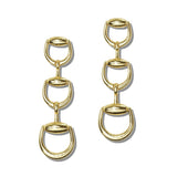 Western Triple Horsebit Linear Drop Earrings - view 2