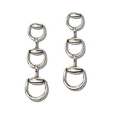 Western Triple Horsebit Linear Drop Earrings