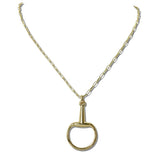 Western Horsebit Dainty Paperclip Necklace
