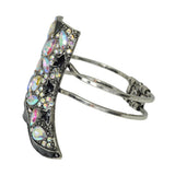 Western Rhinestone Cowboy Boot Hinged Bracelet - view 2