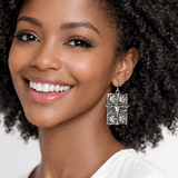 Western Steer Head Filigree Drop Earrings - view 2