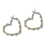 14K Gold Plated Rope Textured Heart Hoop Earrings