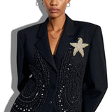 Pearl and Rhinestone Starfish Brooch PIN - view 2