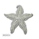 Pearl and Rhinestone Starfish Brooch PIN - view 3